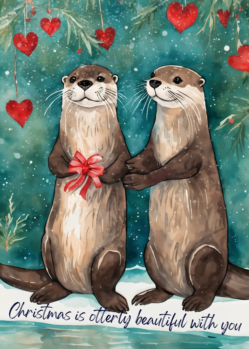 Otterly Beautiful Christmas - Beautiful with you range - greetings card