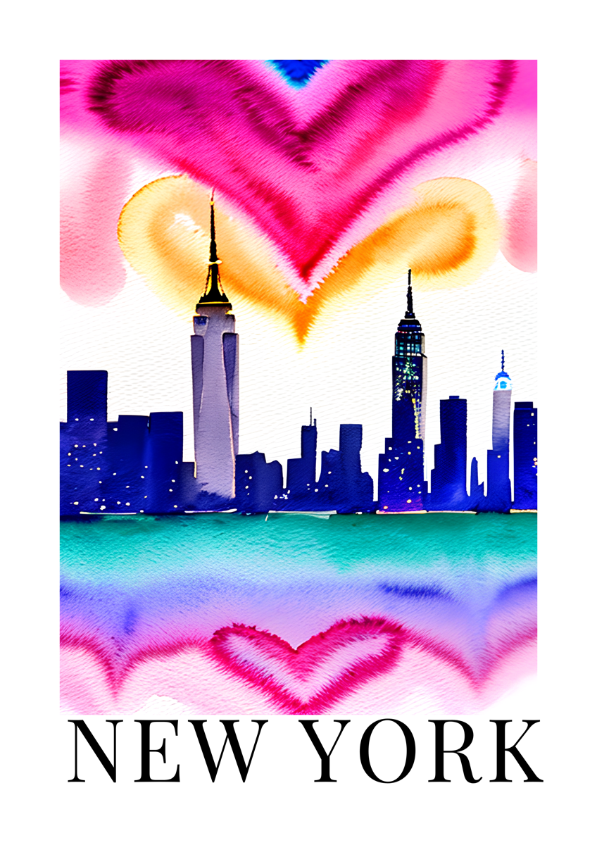 New York Watercolour Print