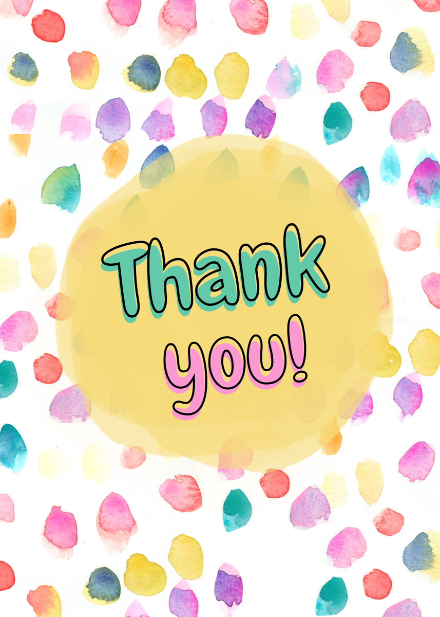 Thank You - Simple Spotty Greetings Card to say Thanks