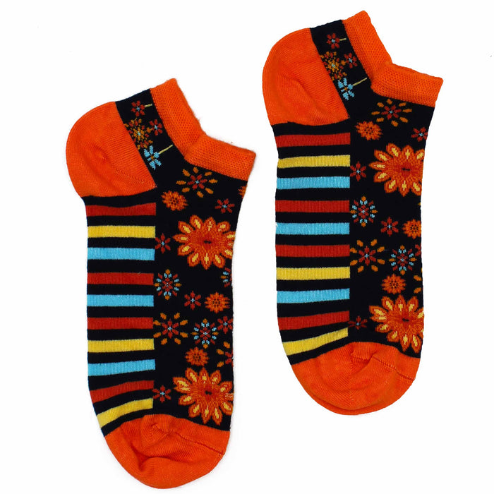 Mandala Flowers Bamboo Trainer Socks