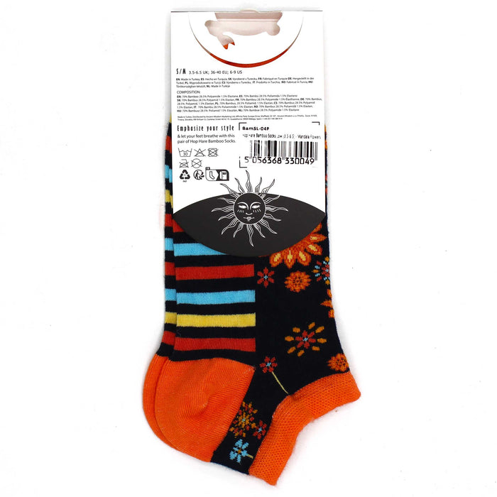 Mandala Flowers Bamboo Trainer Socks