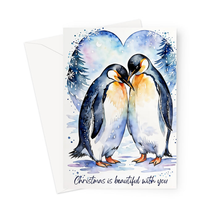 Christmas Penguins - Beautiful with you range - Christmas Greeting Card