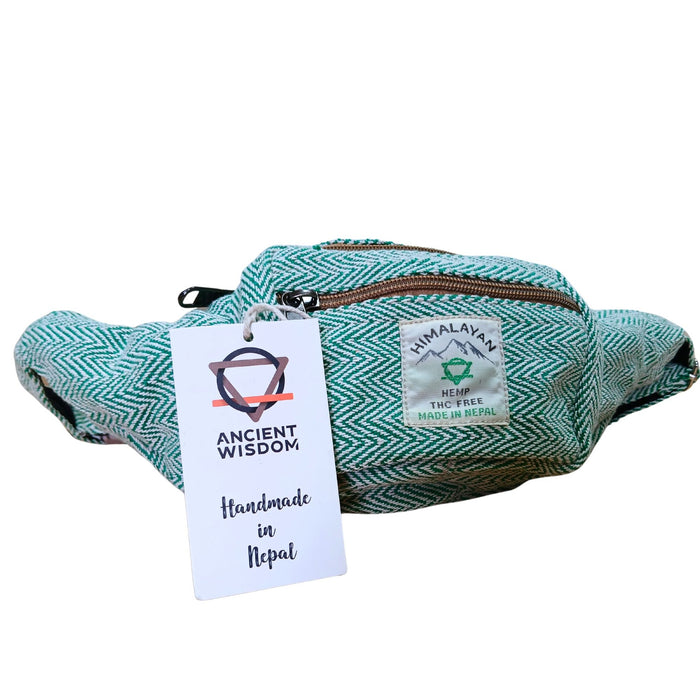 Cotton Hemp Style Cross Body / Bum Bag - Sage