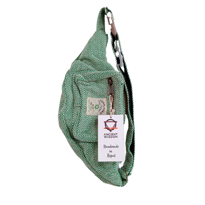 Cotton Hemp Style Cross Body / Bum Bag - Sage
