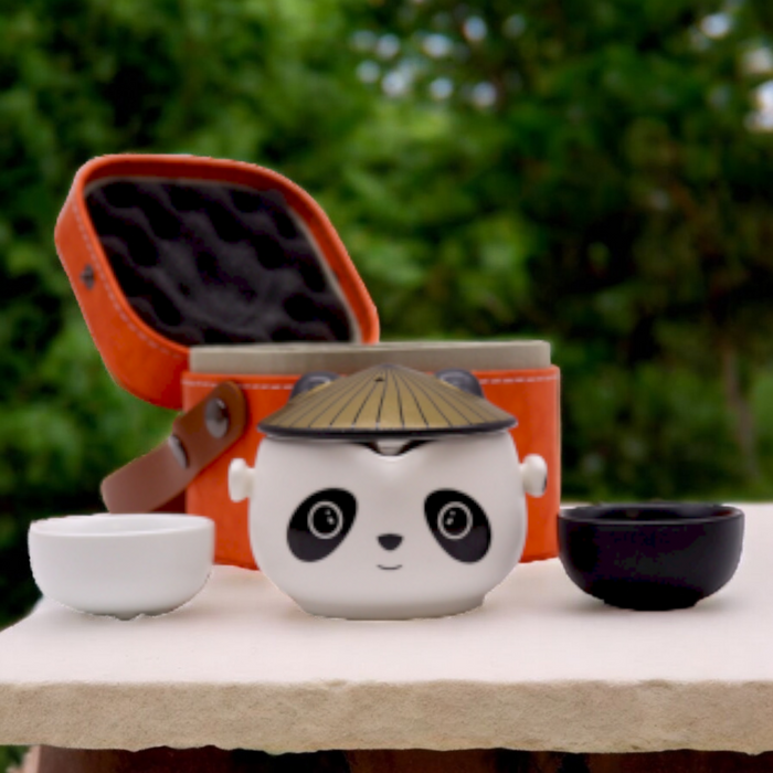 Panda Teapot Set - Two Cups - Travel Pack