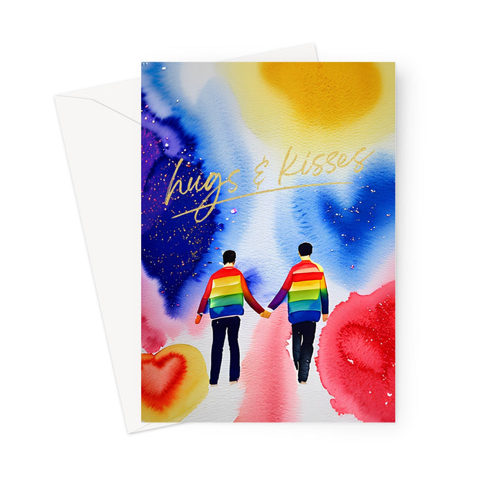 Hugs & Kisses  - Blank Greeting Card
