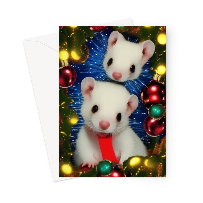 Too Cute For Christmas - Ferret Believe It Greeting Card