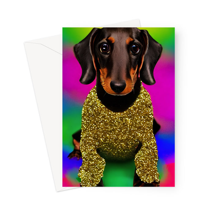 Dachshund Through The Snow Greeting Card