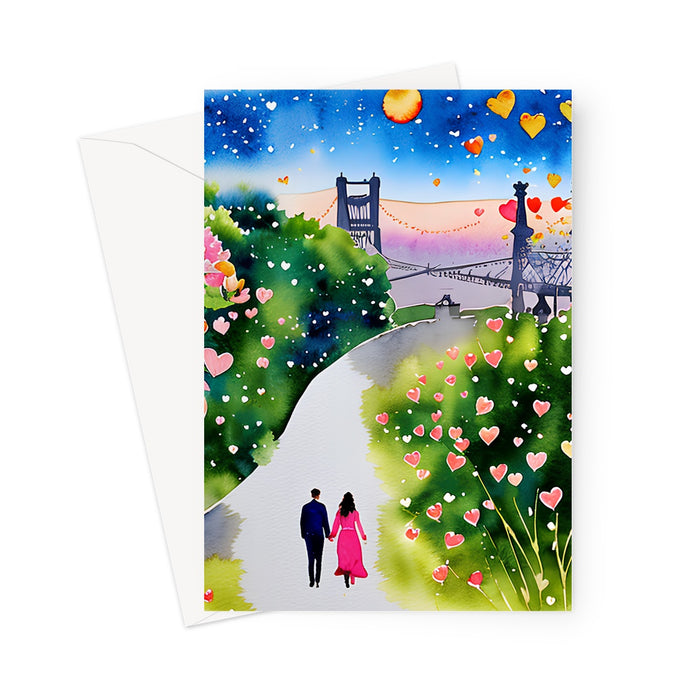 Bristol Bridge - Love - Blank Greeting Card
