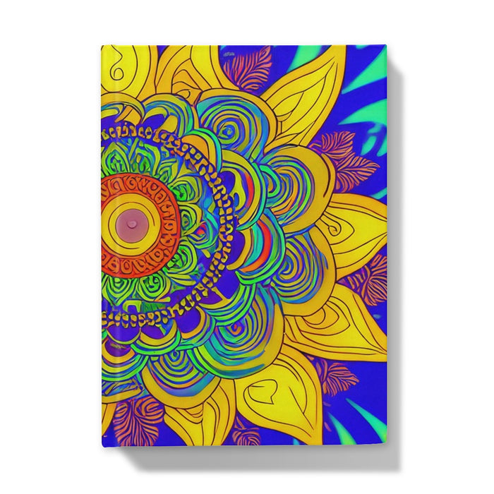 Mandala Psychedelic Sunflower Hardback Journal