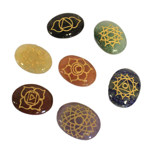 Large Stones Chakra Set ( oval shape )