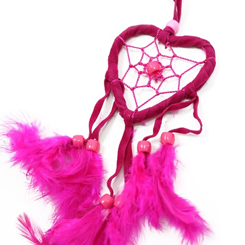 Bali Dreamcatcher - Small Heart - Turq/Pink/Purp x 6