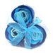 Set of 3 Soap Flower Heart Box - Blue Wedding Roses