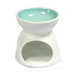 Classic White Ceramic Oil Burner - Floral with Teal Well