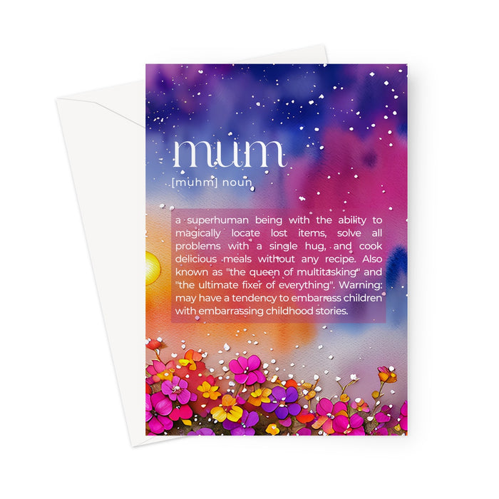 Mum, Definition Superhuman Greeting Card