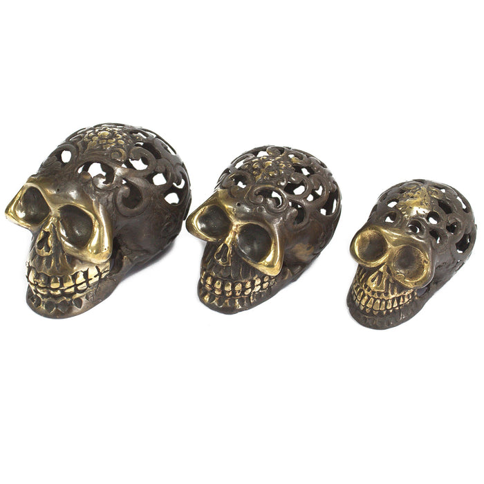 Vintage Brass Skull - Medium