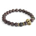 Bronze Skull / Blood Stone - Gemstone Bracelet x 3