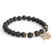 Hamsa Hand/ Black Agate - Gemstone Bracelet x 3