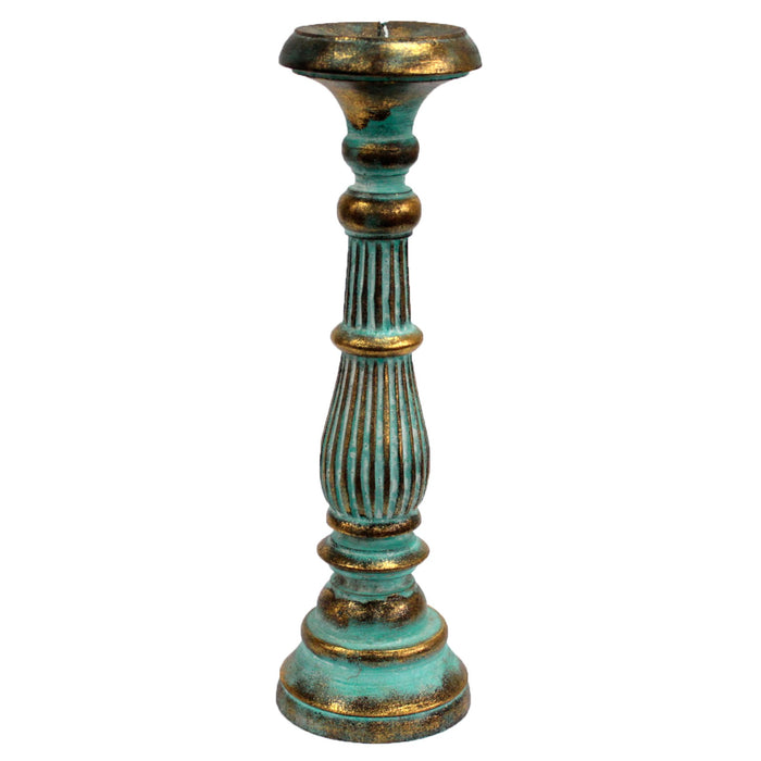 Large Candle Stand - Turquois Gold