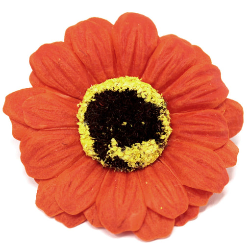 Craft Soap Flowers x 10 - Small Sunflower - Orange