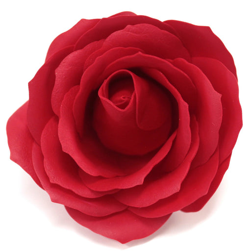 Craft Soap Flowers x 10 - Large Rose - Red