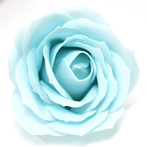 Craft Soap Flowers x 10 - Large Rose - Baby Blue