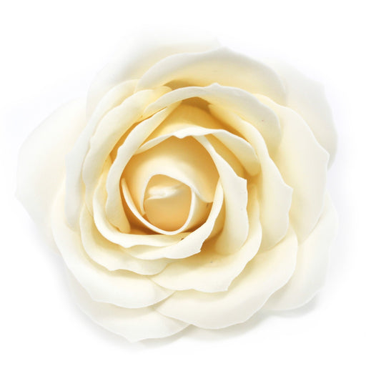 Craft Soap Flowers x 10 - Large Rose - Ivory