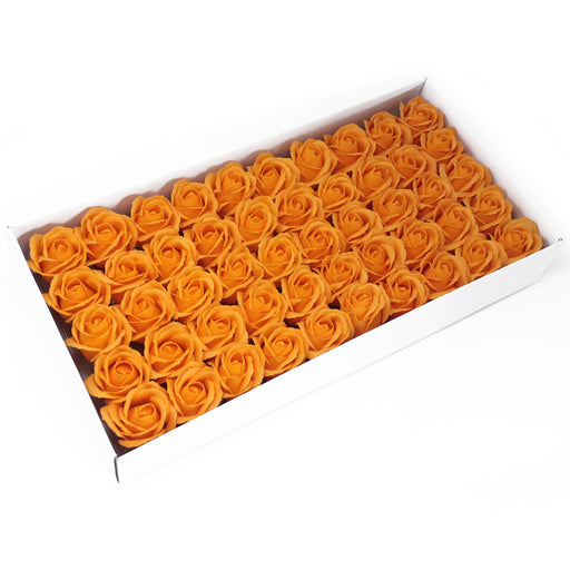 Craft Soap Flowers - Rose - Orange x 10