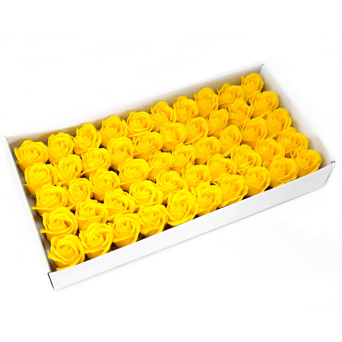 Craft Soap Flowers - Rose - Yellow x 10