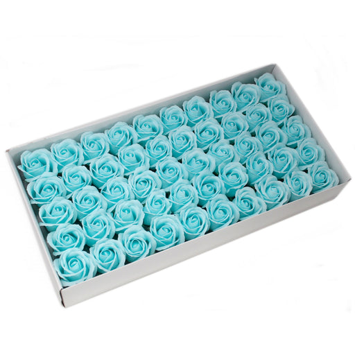 Craft Soap Flowers - Rose - Baby Blue x 10