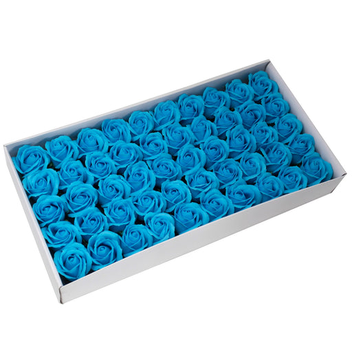 Craft Soap Flowers - Rose - Sky Blue x 10