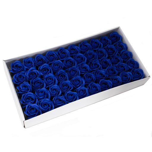 Craft Soap Flowers - Rose - Royal Blue x 10