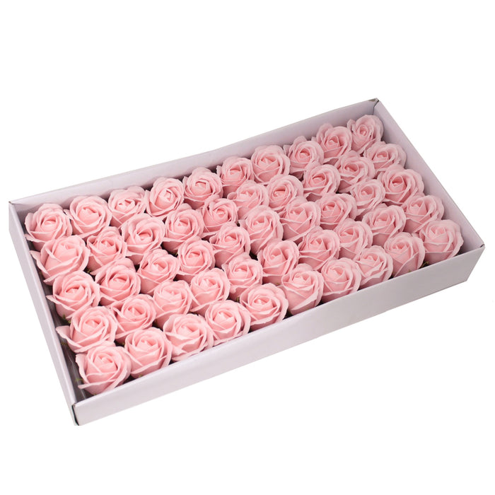 Craft Soap Flowers - Rose - Pink x 10