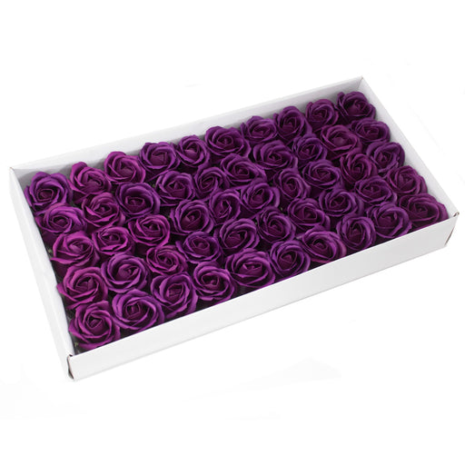 Craft Soap Flowers - Rose - Deep Violet x 10