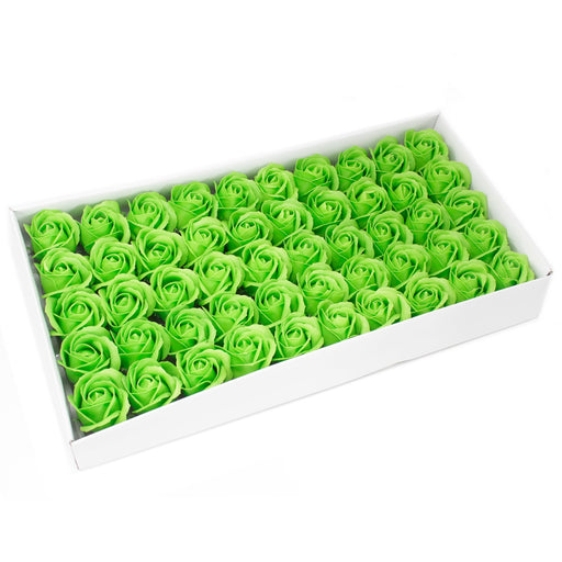 Craft Soap Flowers - Rose - Green x 10