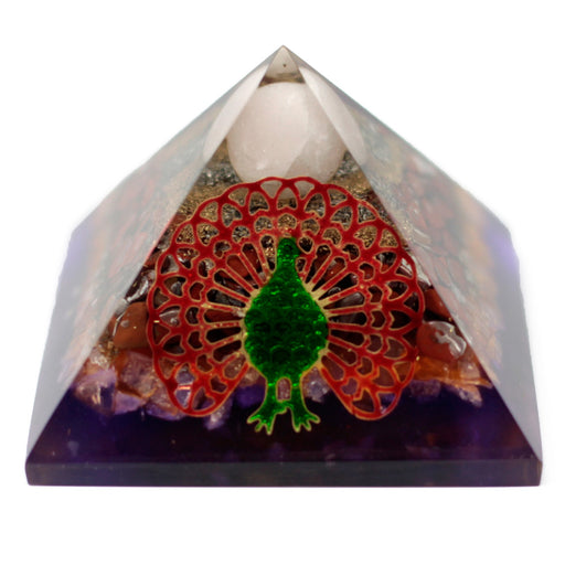 Large Organite Pyramid 80mm - Peacock