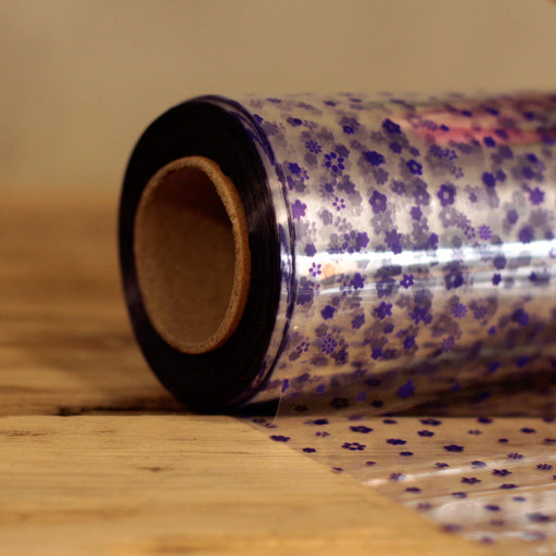 Purple Flower Pattern - Film Wrap - 80cm x 100m