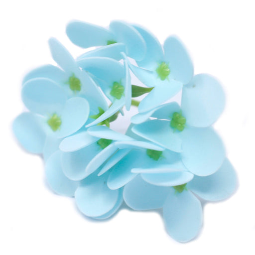 Craft Soap Flowers x 10 - Hyacinth Bean - Baby Blue