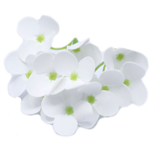 Craft Soap Flowers x 10 - Hyacinth Bean - White