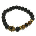 Lava Stone Bracelet - Hamsa Hand Tiger-eye