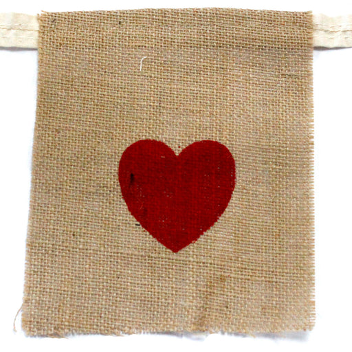 Natural Bunting I LOVE YOU (large with hearts)