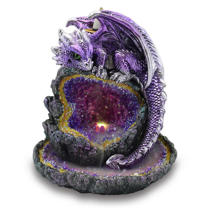 Crystal Cave Purple Dragon LED Backflow Incense
 Burner