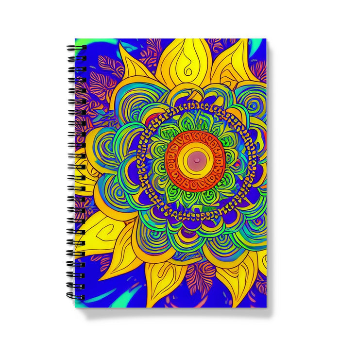 Mandala Psychedelic Sunflower Notebook