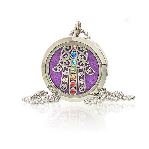 Aromatherapy Jewellery Necklace - Hamsa Hand Chakra - 30mm