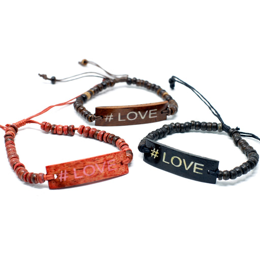 Coco Slogan Bracelets - #Love x 6