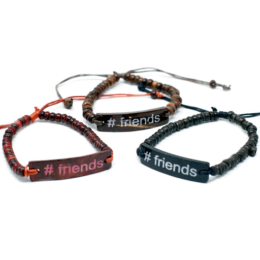 Coco Slogan Bracelets - #Friends x 6