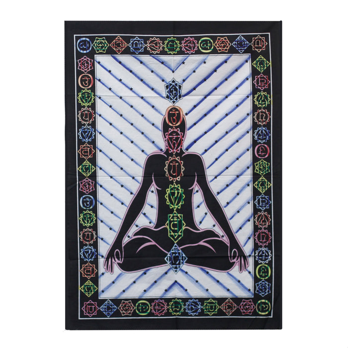 Handbrushed Cotton Wall Art - Chakra Buddha