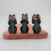 Set of 3 - See No, Hear No, Speak No Evil - Brass Cats