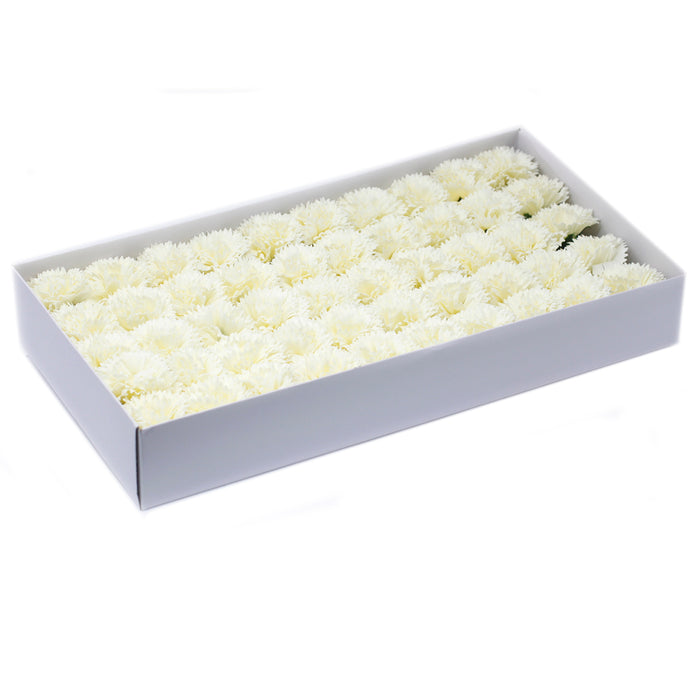 Craft Soap Flowers - Carnations - Cream x 10