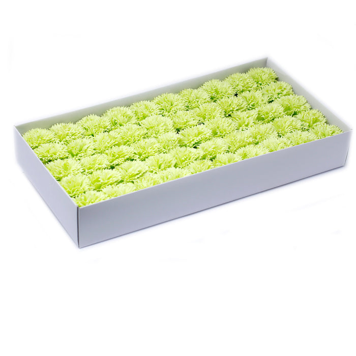 Craft Soap Flowers - Carnations - Lime x 10